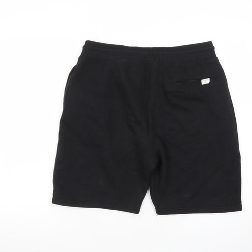 Threadbare Men's Black Sweat Shorts M Elastic Waist Casual