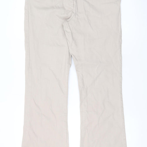 Papaya Women Beige Size 14 Bootcut Stretch Cotton Jeans
