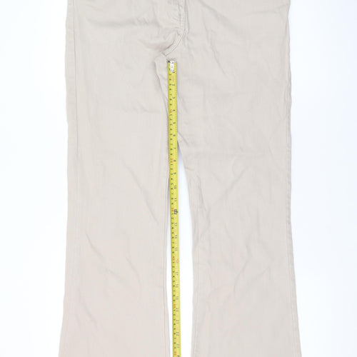 Papaya Women Beige Size 14 Bootcut Stretch Cotton Jeans
