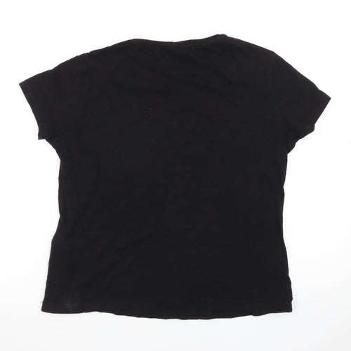 Guess Women’s Black Cotton Logo T-Shirt Size 4 Short Sleeve