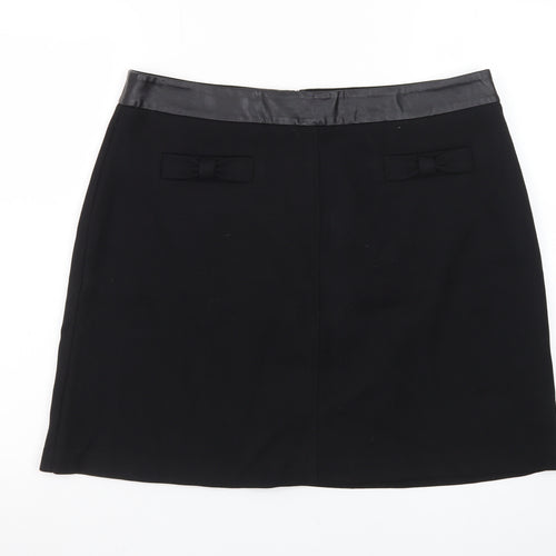 Oasis Women’s Black Size 16 Pencil Skirt with Bow Waist Detail