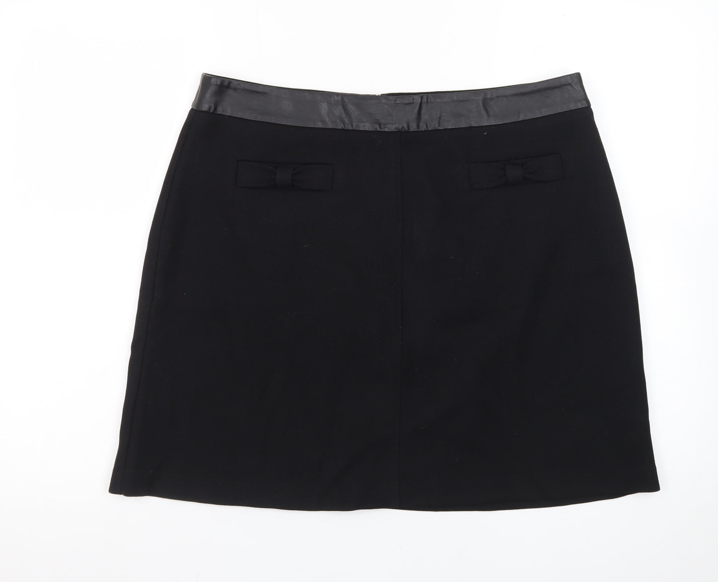 Oasis Women’s Black Size 16 Pencil Skirt with Bow Waist Detail