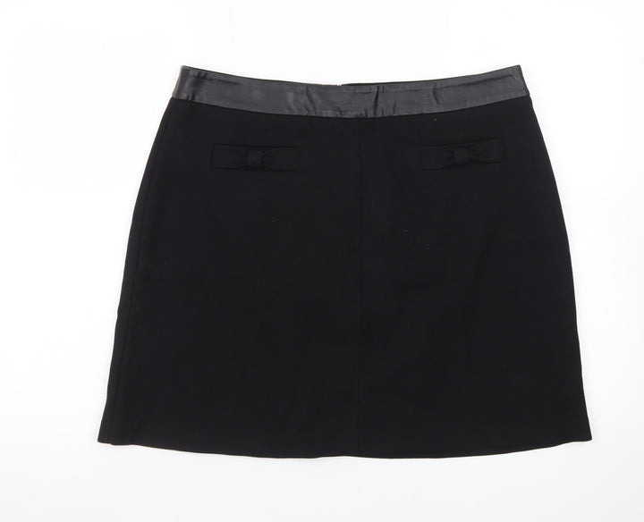 Oasis Women’s Black Size 16 Pencil Skirt with Bow Waist Detail