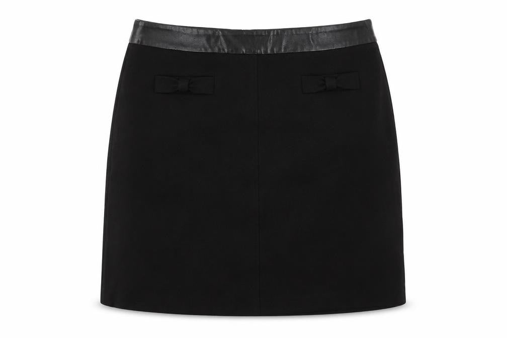 Oasis Women’s Black Size 16 Pencil Skirt with Bow Waist Detail