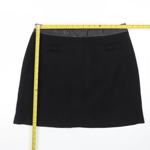 Oasis Women’s Black Size 16 Pencil Skirt with Bow Waist Detail