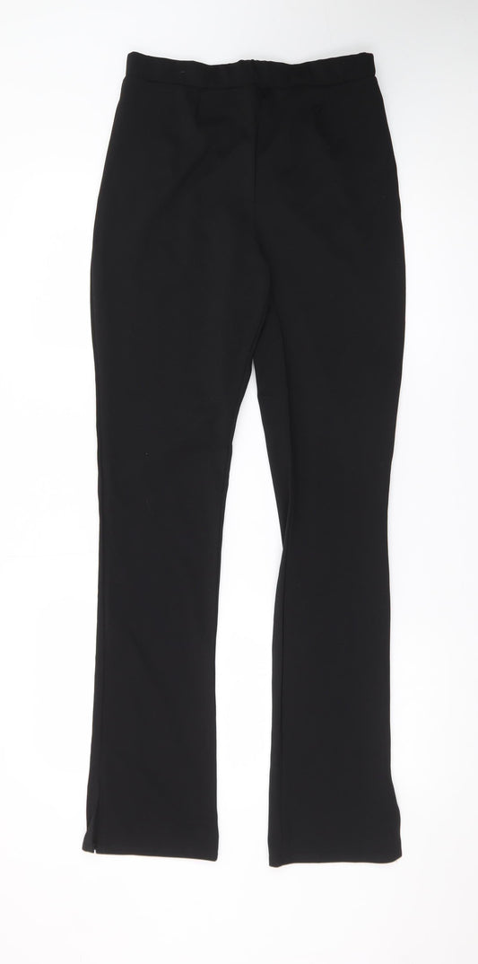 Boohoo Women Black Size 14 Bootcut Jeans with Slit Hem