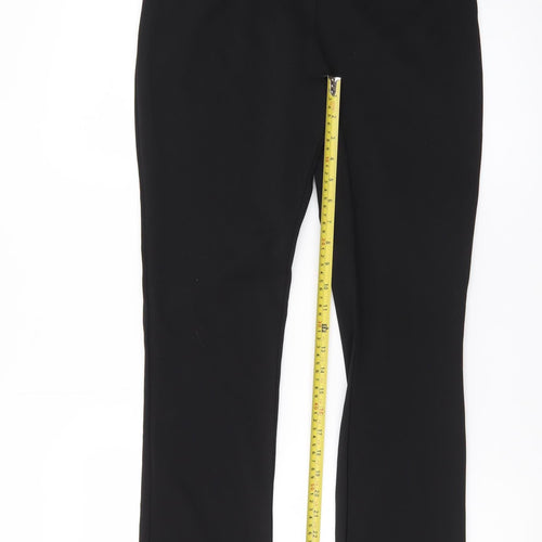Boohoo Women Black Size 14 Bootcut Jeans with Slit Hem