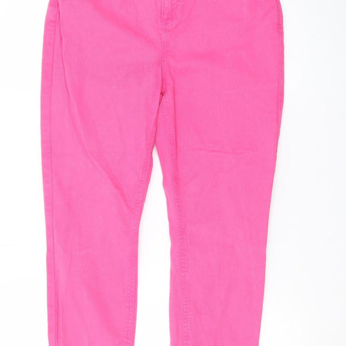 Tu Womens Pink Slim Fit Cropped Jeans Size 12 Cotton Blend