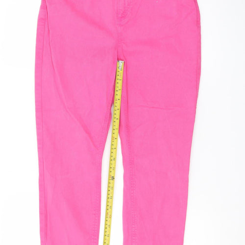 Tu Womens Pink Slim Fit Cropped Jeans Size 12 Cotton Blend