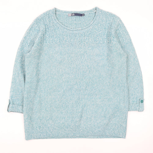 Isle Women’s Blue Acrylic Cable-Knit Jumper Size 14-16