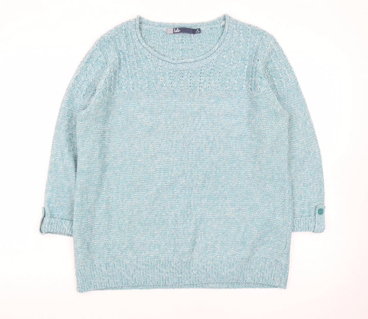 Isle Women’s Blue Acrylic Cable-Knit Jumper Size 14-16
