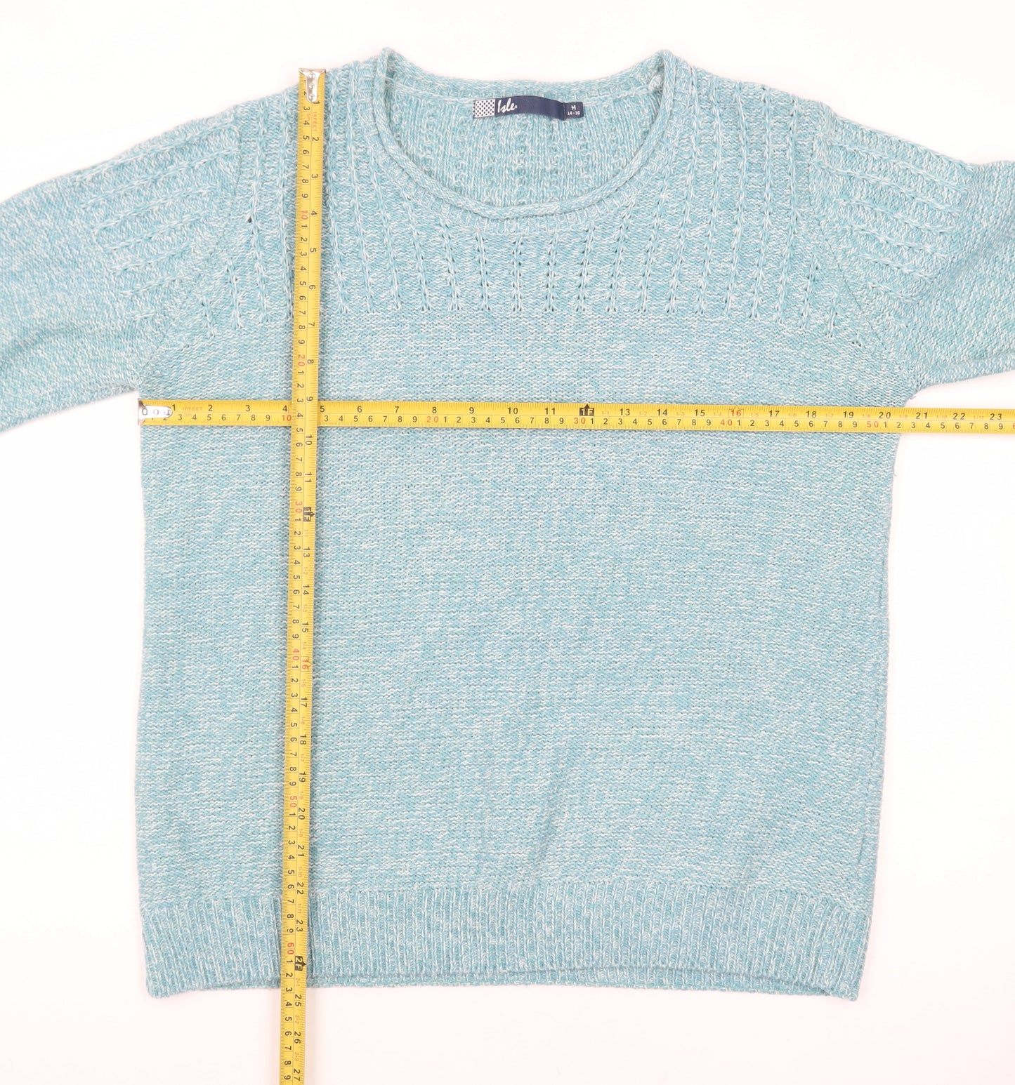 Isle Women’s Blue Acrylic Cable-Knit Jumper Size 14-16