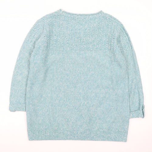 Isle Women’s Blue Acrylic Cable-Knit Jumper Size 14-16