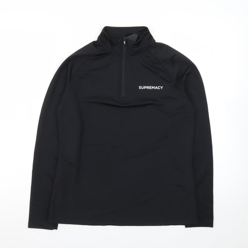 Supremacy Men's Black Small 1/2 Zip Track Jacket Activewear Top