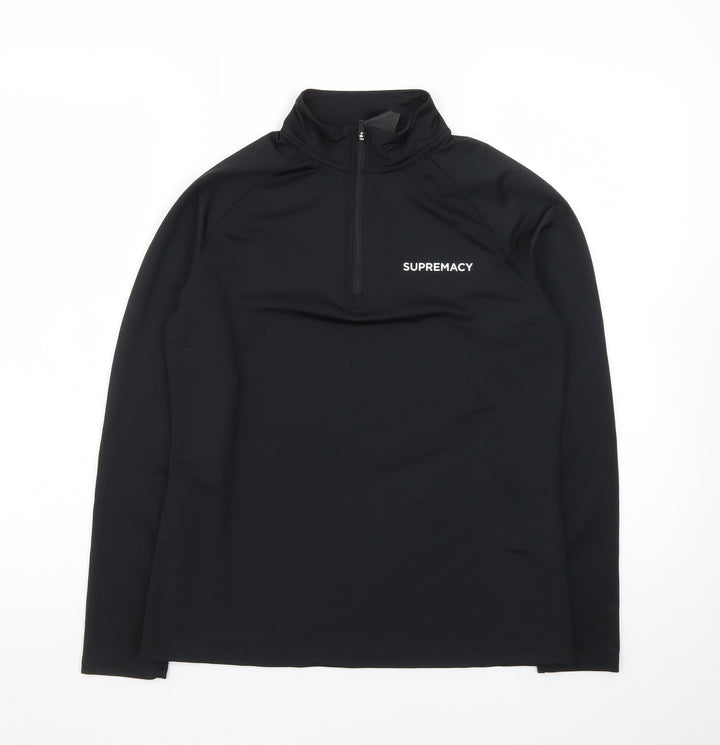 Supremacy Men's Black Small 1/2 Zip Track Jacket Activewear Top