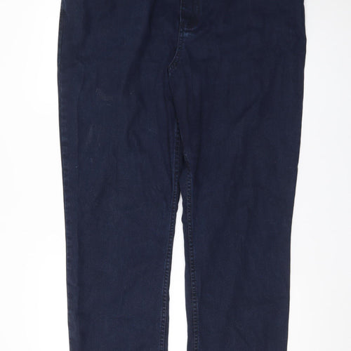 Marks and Spencer Men's Blue Straight Leg Stretch Jeans Size 20 Long