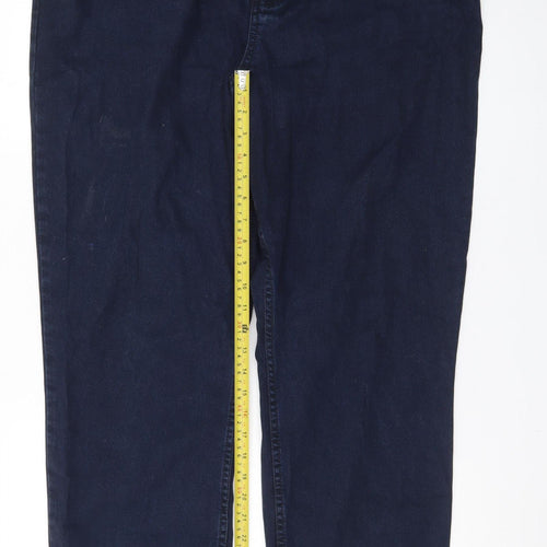 Marks and Spencer Men's Blue Straight Leg Stretch Jeans Size 20 Long