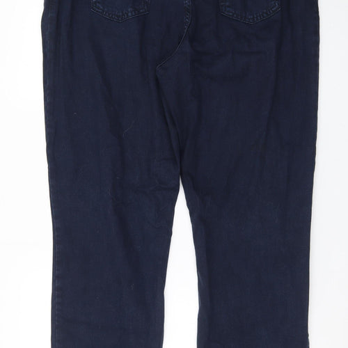 Marks and Spencer Men's Blue Straight Leg Stretch Jeans Size 20 Long