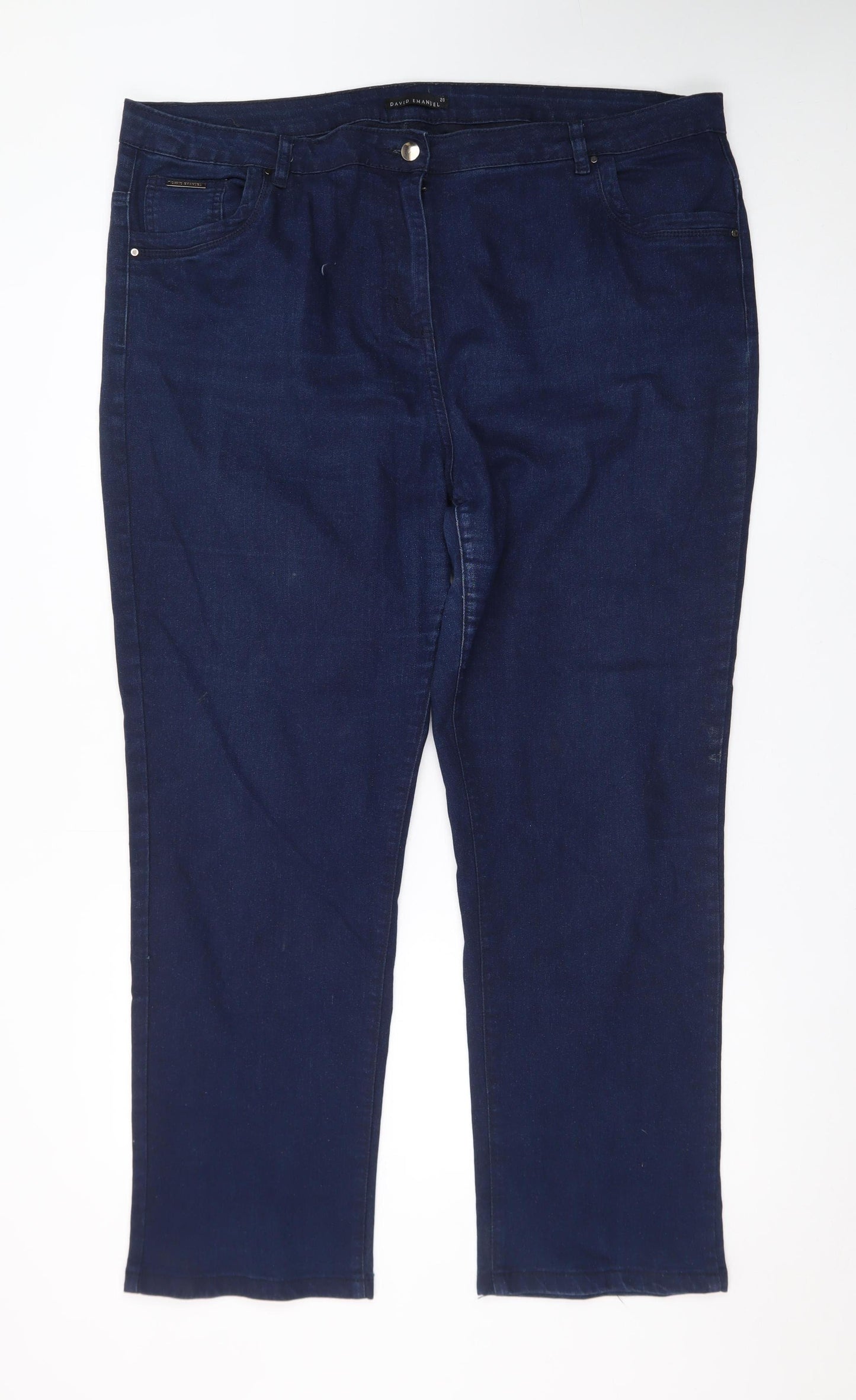 David Emanuel Women's Blue Size 20 Straight Leg Stretch Jeans