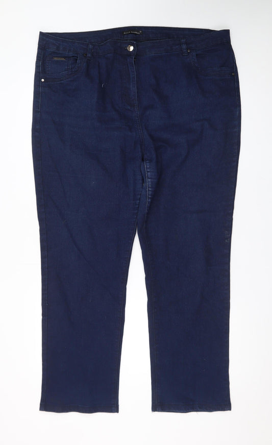 David Emanuel Women's Blue Size 20 Straight Leg Stretch Jeans