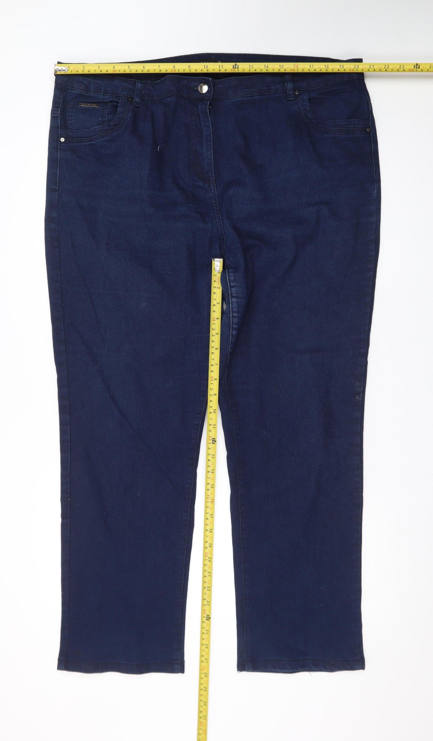 David Emanuel Women's Blue Size 20 Straight Leg Stretch Jeans