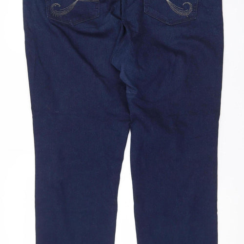 David Emanuel Women's Blue Size 20 Straight Leg Stretch Jeans