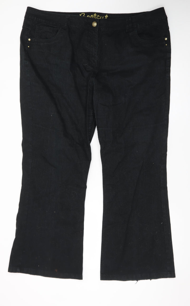 George Women's Black Bootcut Jeans Size 22 Regular Fit Denim