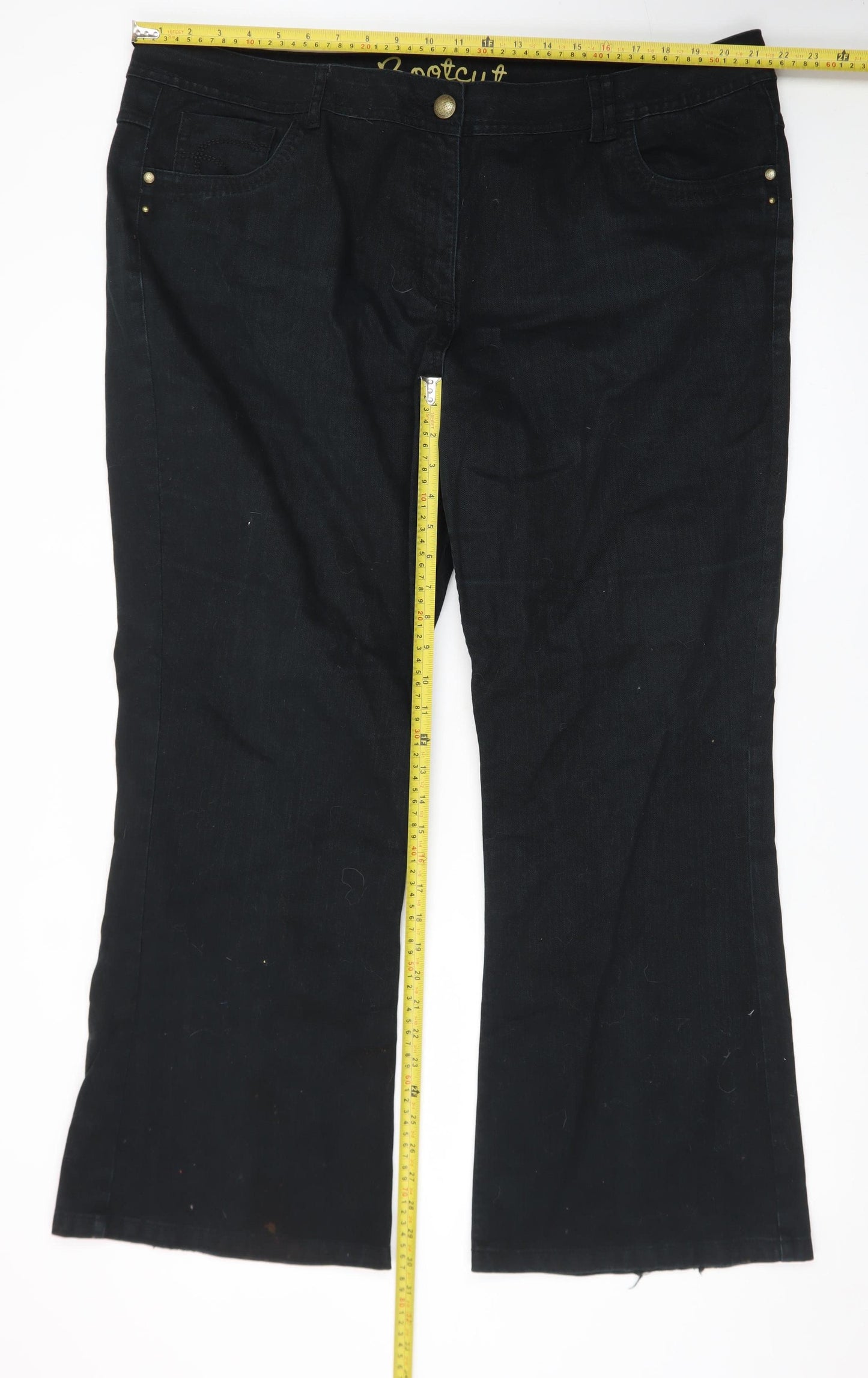 George Women's Black Bootcut Jeans Size 22 Regular Fit Denim