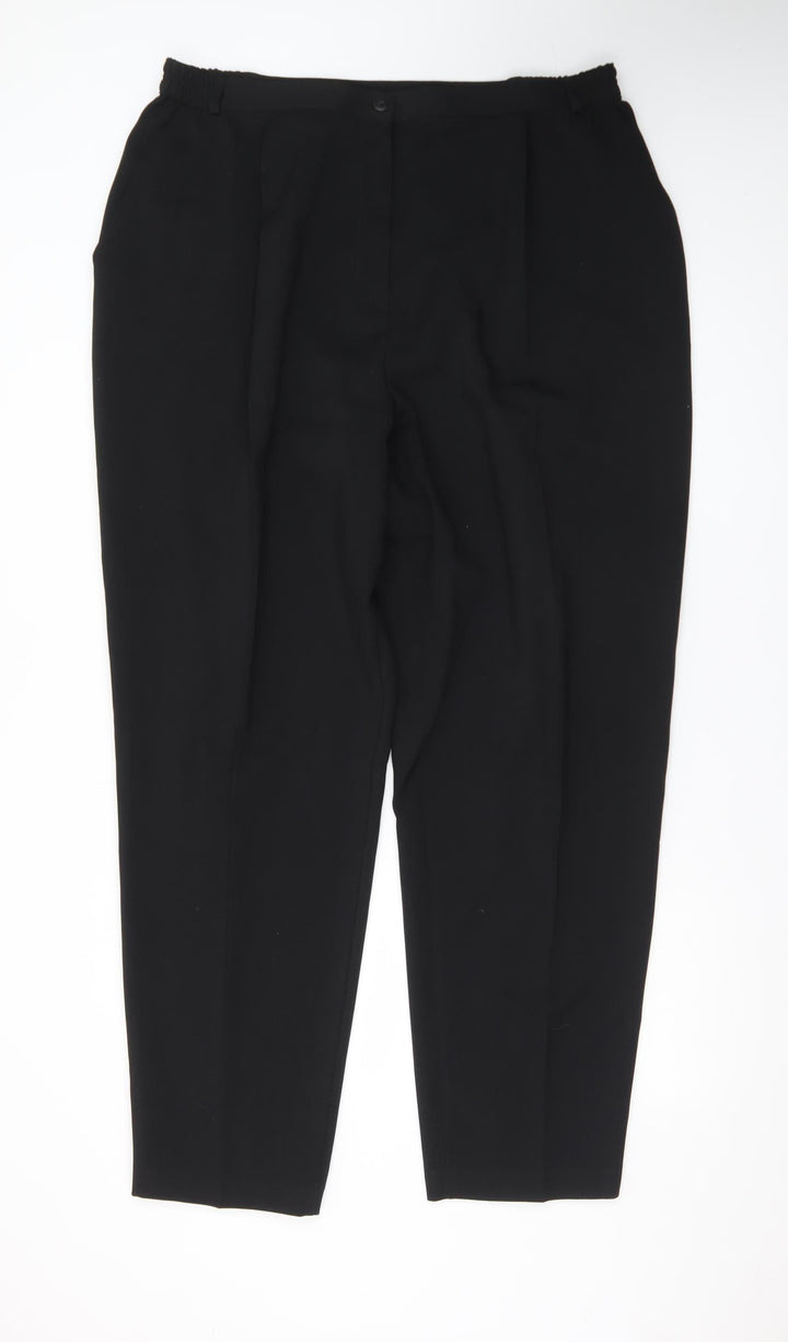 Marks and Spencer Women's Black Size 22 Long Tapered Trousers