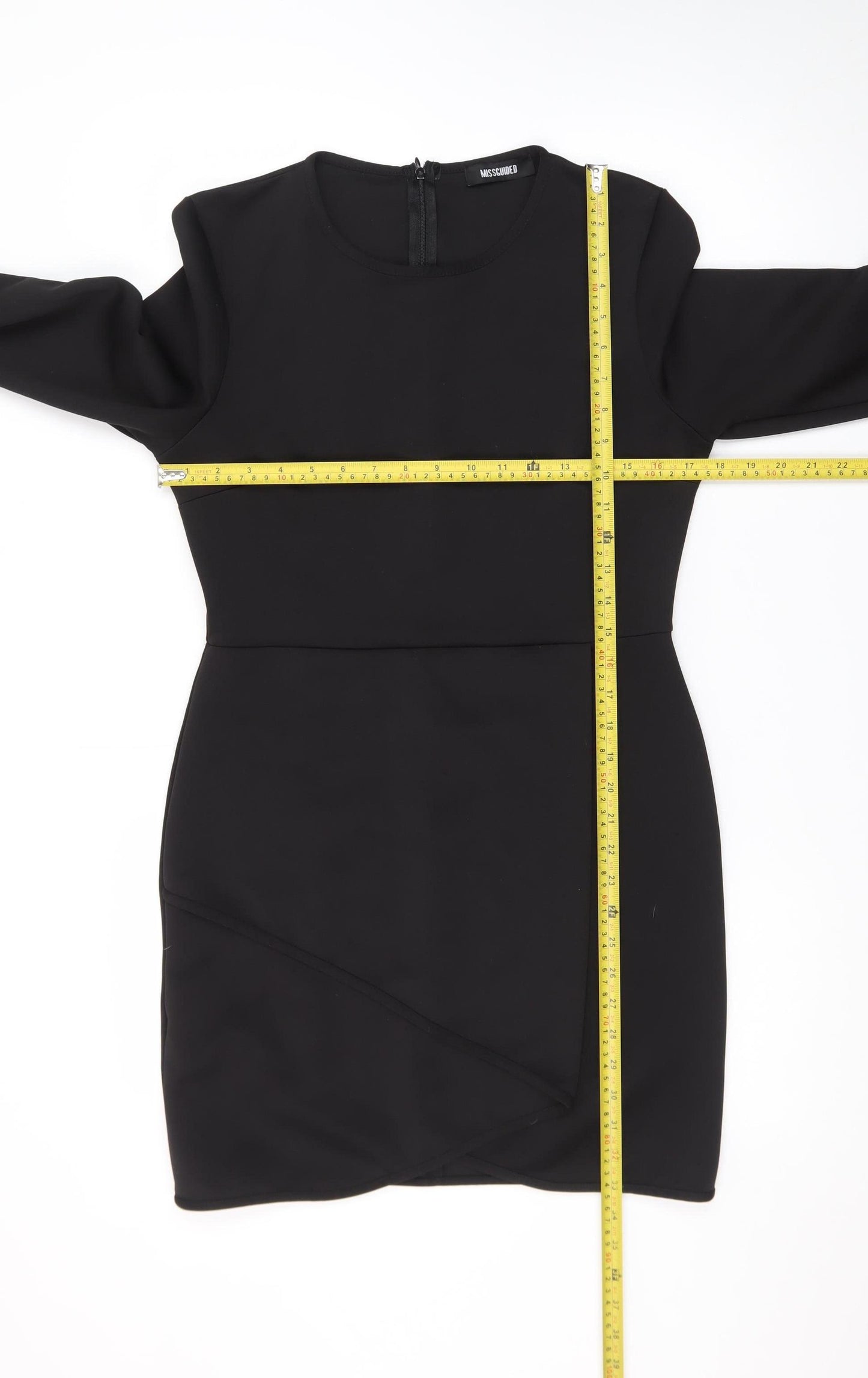 Missguided Womens Black Size 14 Bodycon Long Sleeve Party Dress