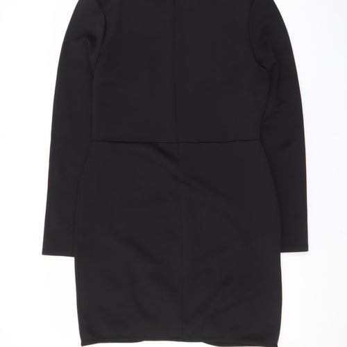 Missguided Womens Black Size 14 Bodycon Long Sleeve Party Dress