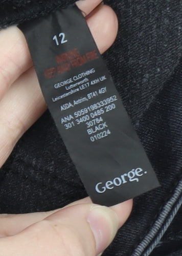 George Women’s Black Straight Leg Stretch Jeans Size 12