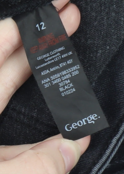 George Women’s Black Straight Leg Stretch Jeans Size 12