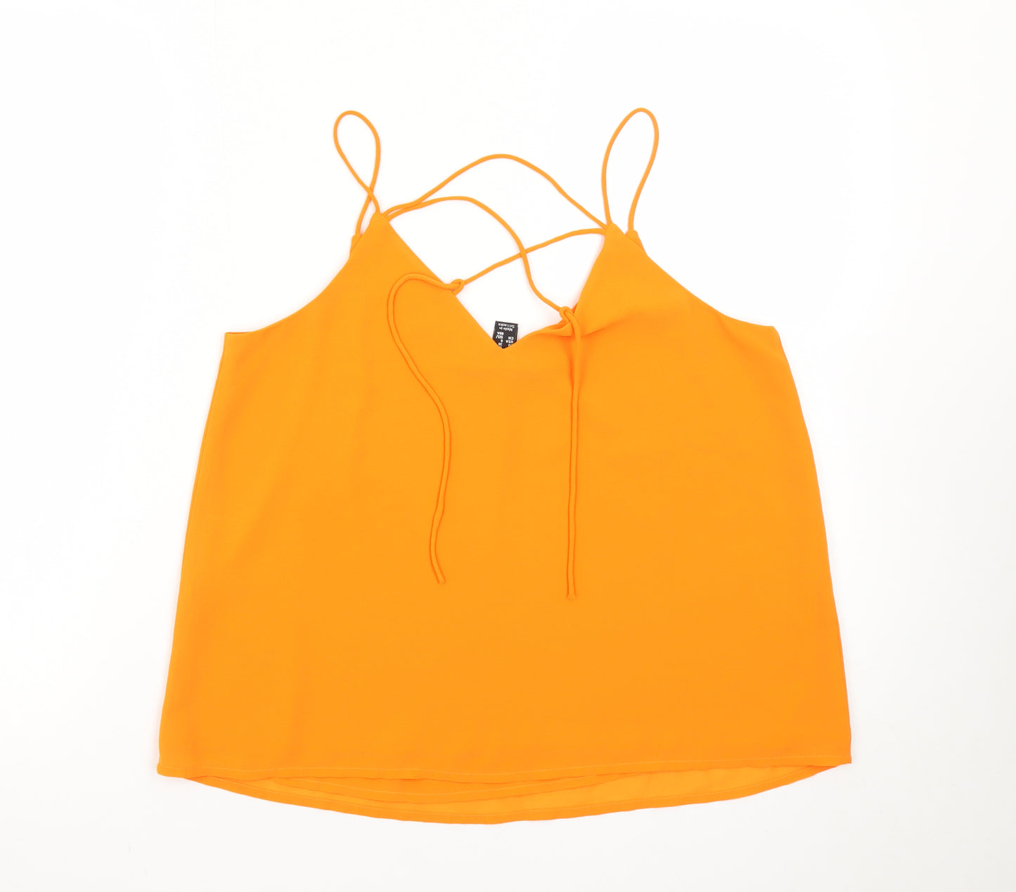 New Look Women's Orange Camisole Tank Top Size 10 V-Neck Spaghetti Strap