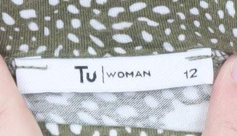 Tu Women Green Floral A-Line Knee Length Cotton Skirt Size 12