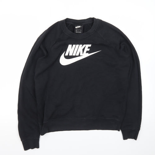 Nike Men's Black Small Crew Neck Pullover Sweatshirt Regular Fit