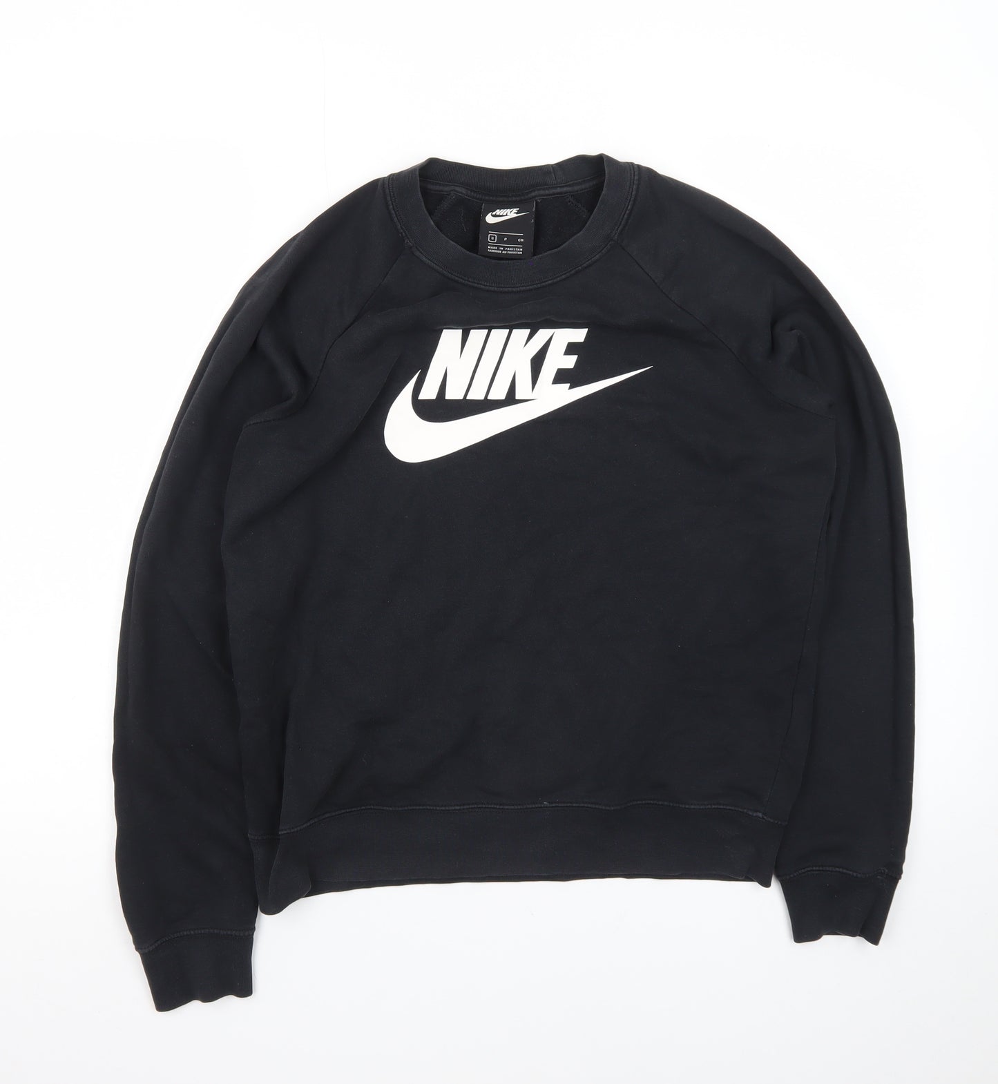 Nike Men's Black Small Crew Neck Pullover Sweatshirt Regular Fit