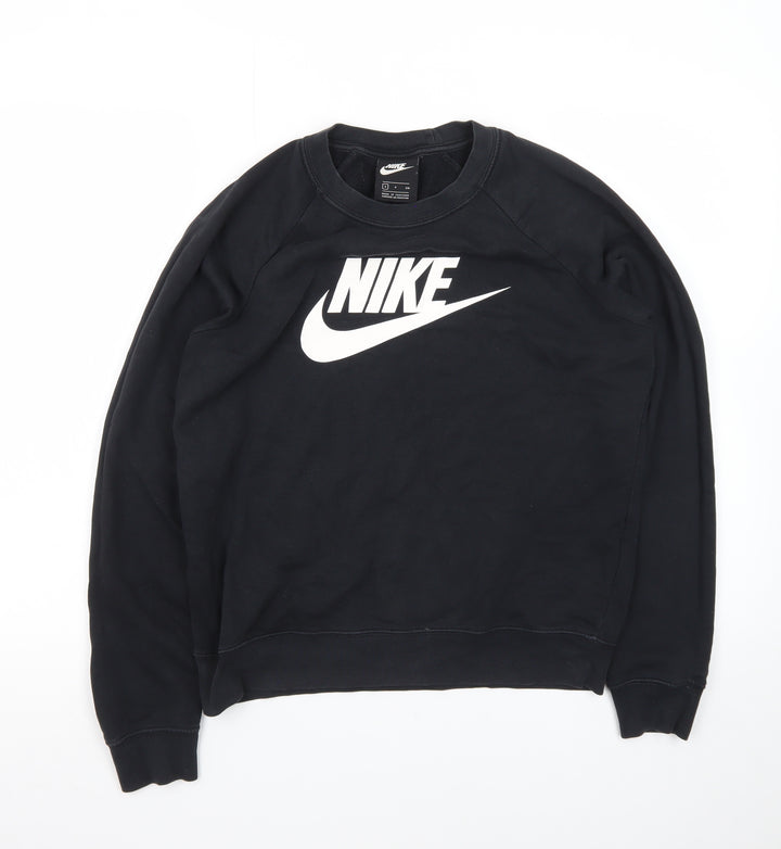 Nike Men's Black Small Crew Neck Pullover Sweatshirt Regular Fit