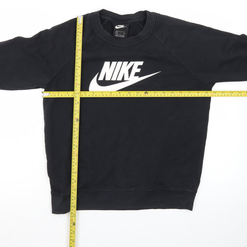 Nike Men's Black Small Crew Neck Pullover Sweatshirt Regular Fit
