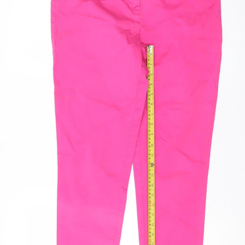 Marks and Spencer Women’s Pink Ankle Trousers Size 12 Cotton Stretch