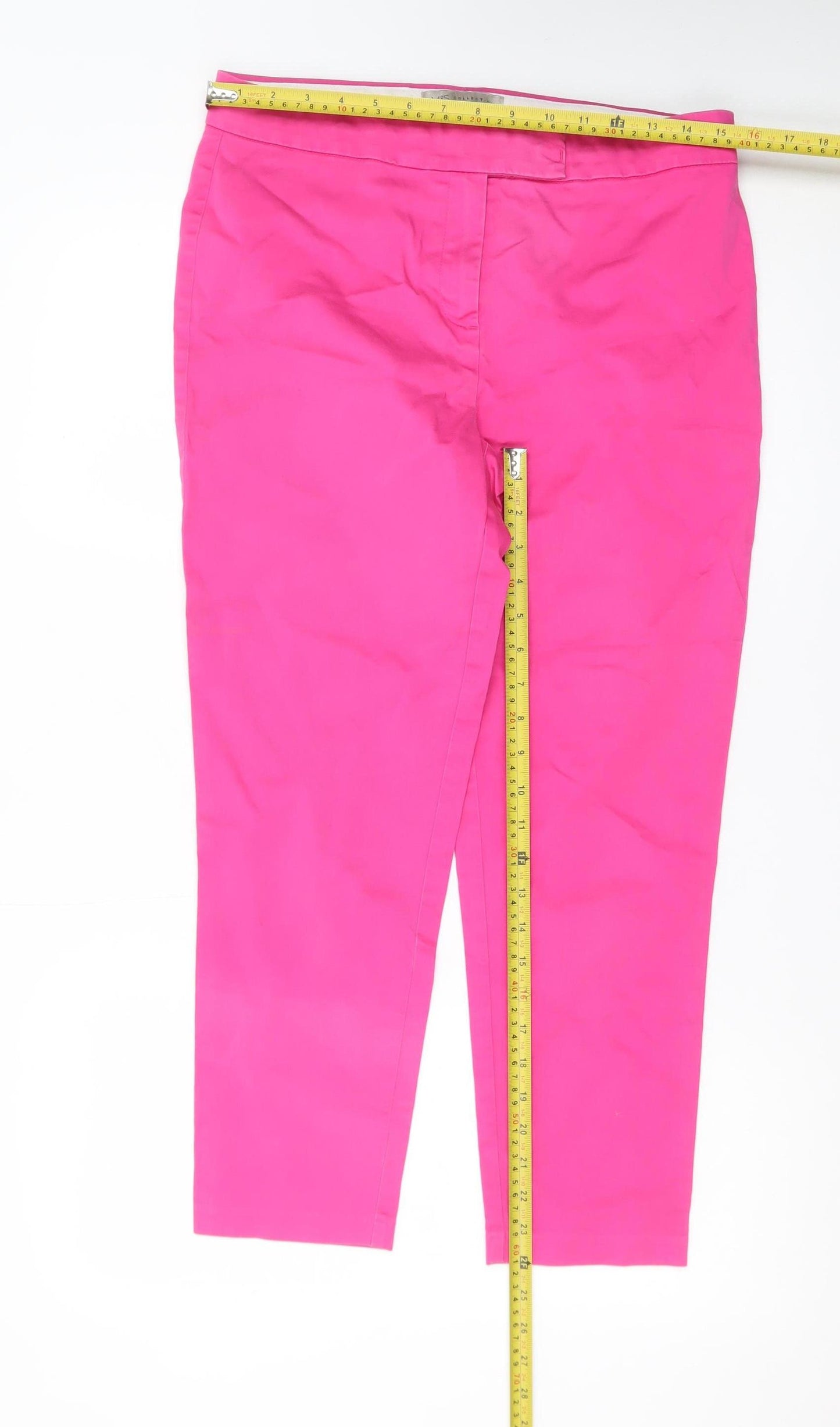Marks and Spencer Women’s Pink Ankle Trousers Size 12 Cotton Stretch