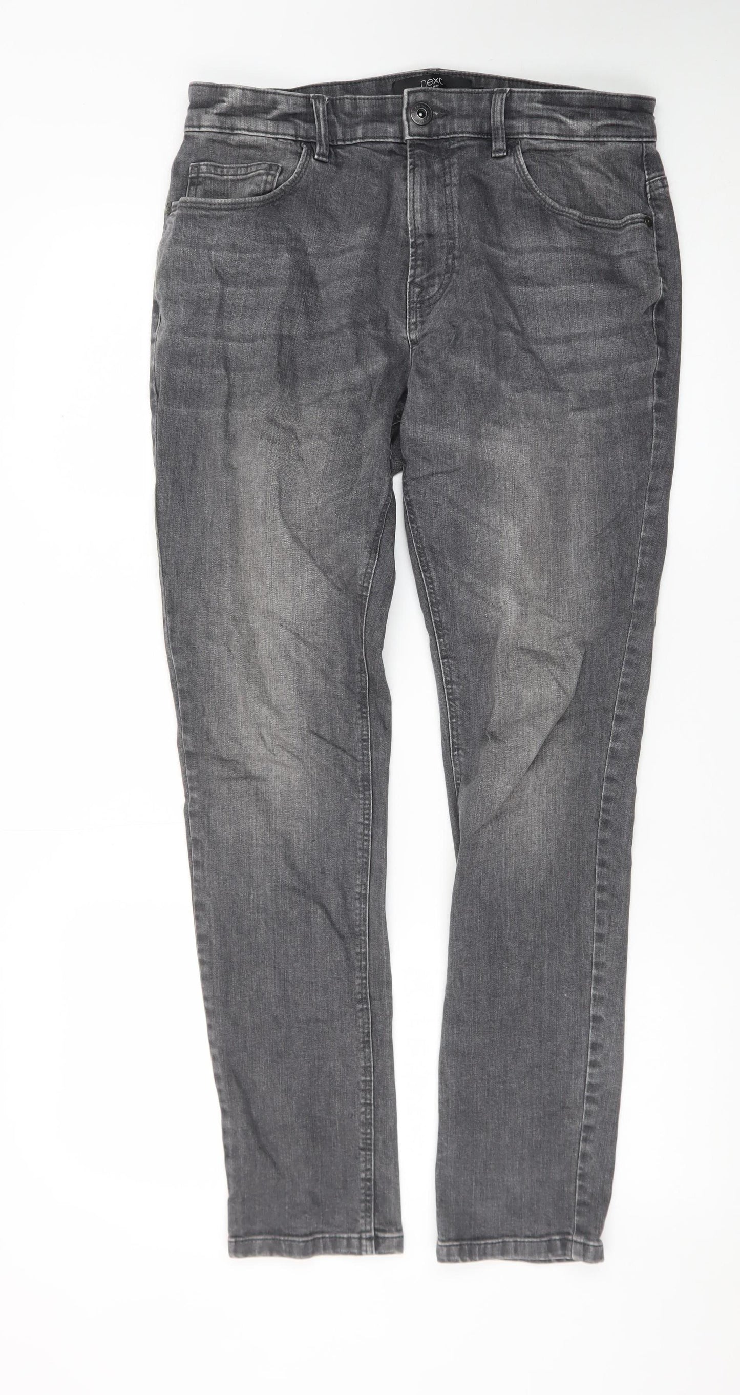 Next Men's Grey Regular Fit Stretch Denim Jeans Size 32W 31L