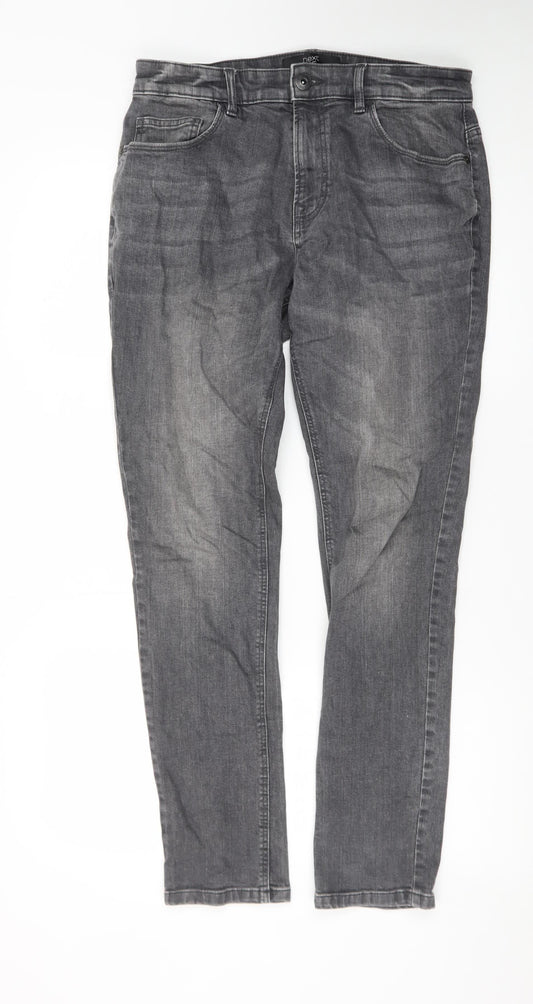 Next Men's Grey Regular Fit Stretch Denim Jeans Size 32W 31L