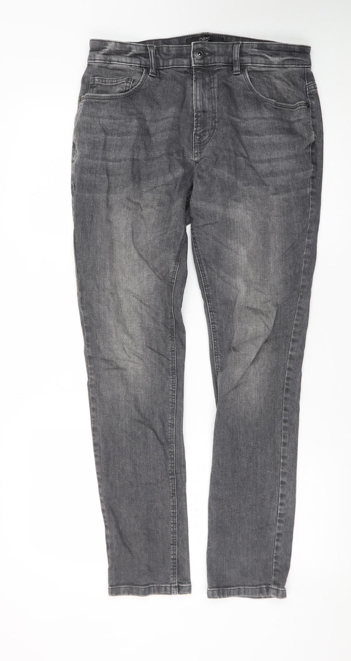 Next Men's Grey Regular Fit Stretch Denim Jeans Size 32W 31L