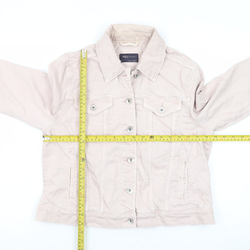 Marks and Spencer Womens Pink Cotton Twill Button Jacket Size 16
