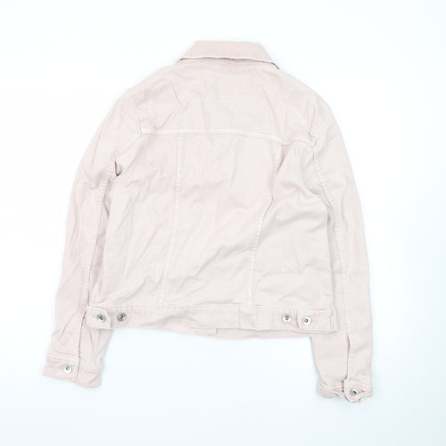 Marks and Spencer Womens Pink Cotton Twill Button Jacket Size 16