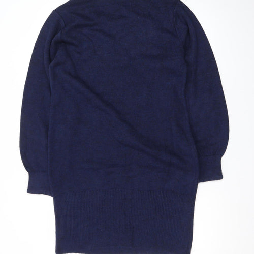 Bodyflirt Boutique Women Blue Cable-Knit Long Sleeve Jumper Size 14