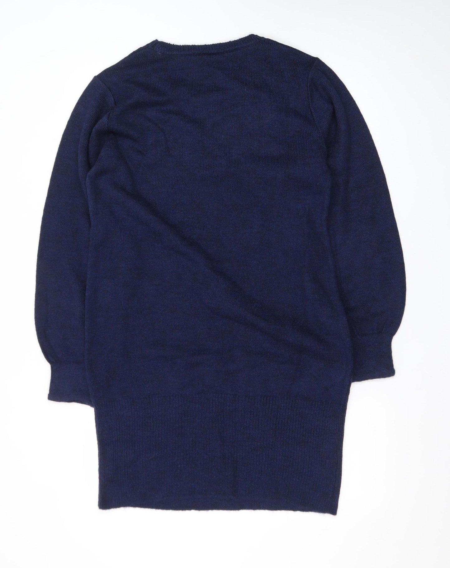 Bodyflirt Boutique Women Blue Cable-Knit Long Sleeve Jumper Size 14