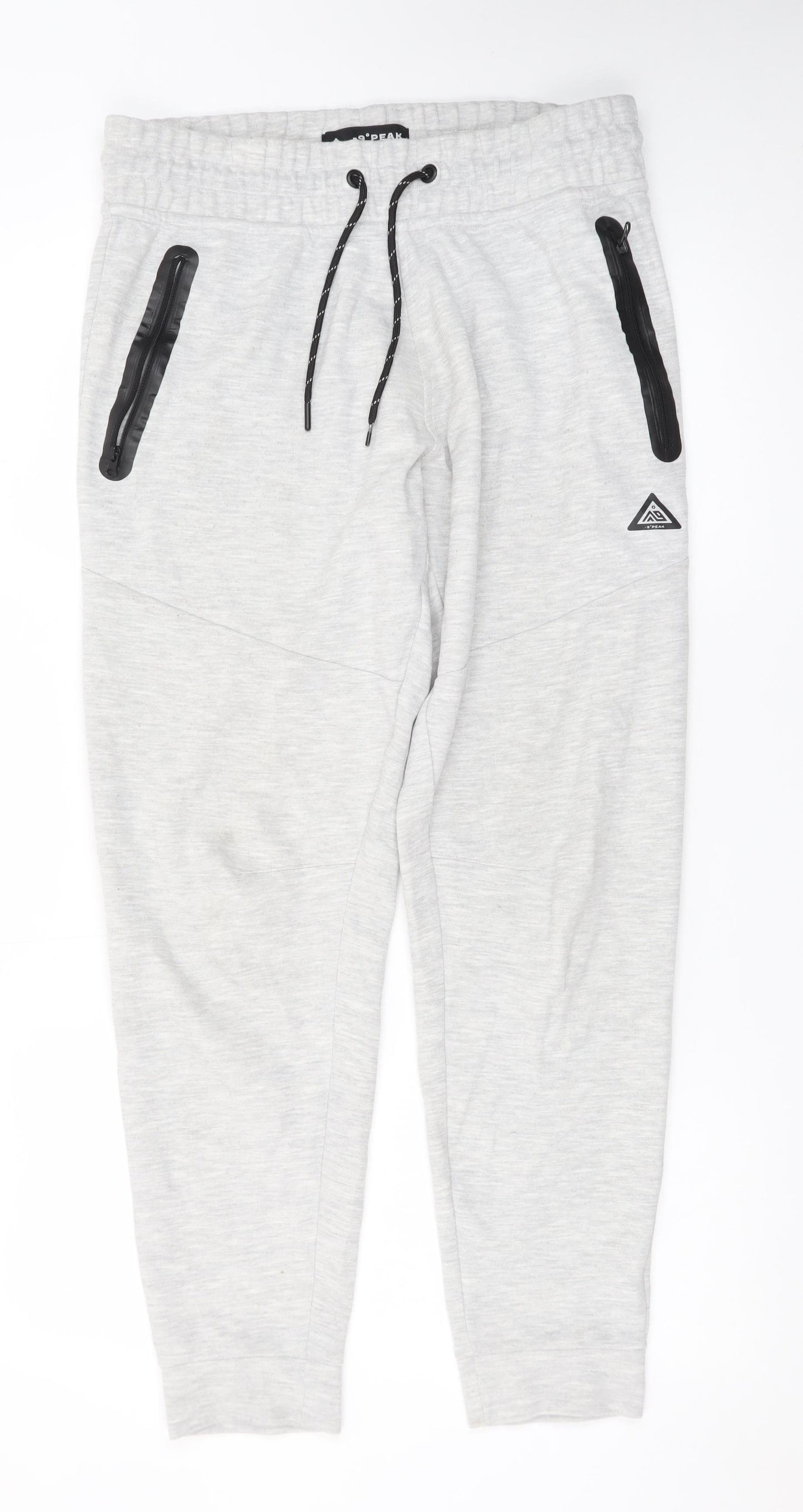 -9°PEAK Men's Grey Jogger Sweatpants S Elastic Waist Pockets