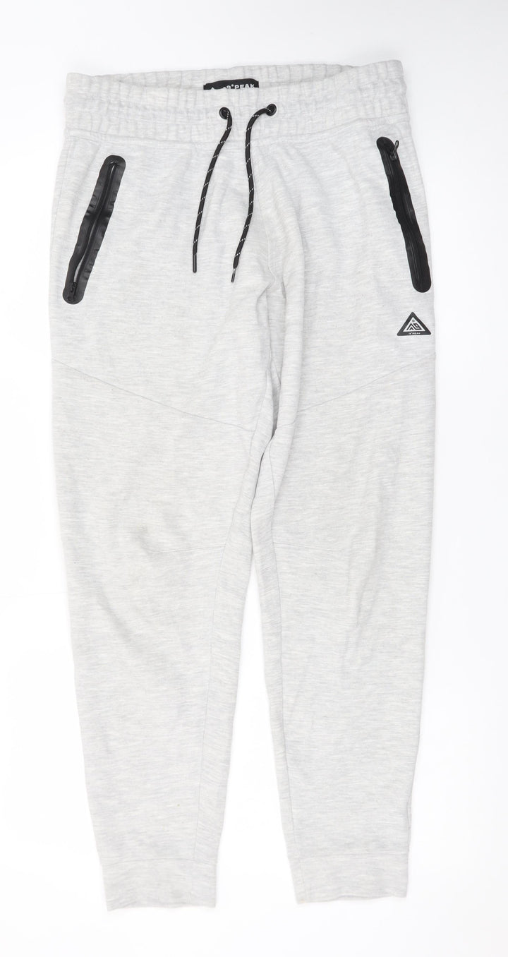 -9°PEAK Men's Grey Jogger Sweatpants S Elastic Waist Pockets